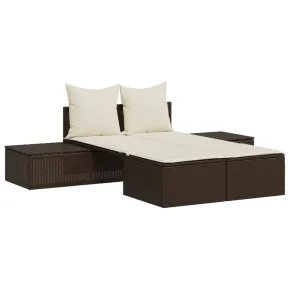 Șezlong Dublu cu Perne - Ratan PE - Livrare Gratuită 2