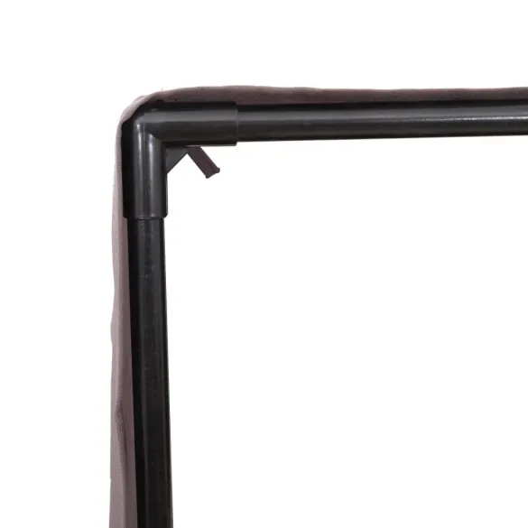 Șezlong Dublu cu Acoperiș și Perdele - Bej - Poliratan