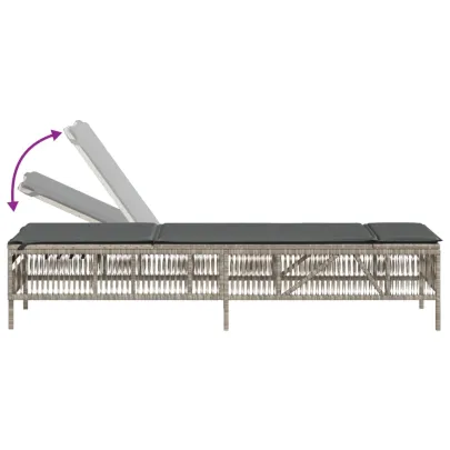 Set Șezlonguri cu Masă - Poliratan Gri - Livrare Gratuită