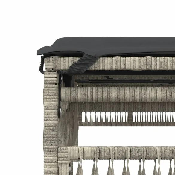 Set Șezlonguri cu Masă - Poliratan Gri - Livrare Gratuită