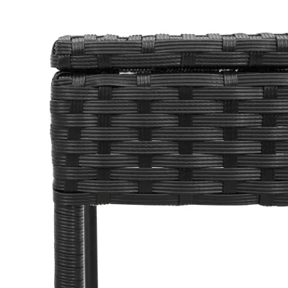 Șezlonguri cu Masă - Set 2 Buc - Negru - Poliratan