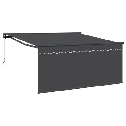 Cortină Retractabilă Manuală Antracit 350x250 cm - Umbră Perfectă