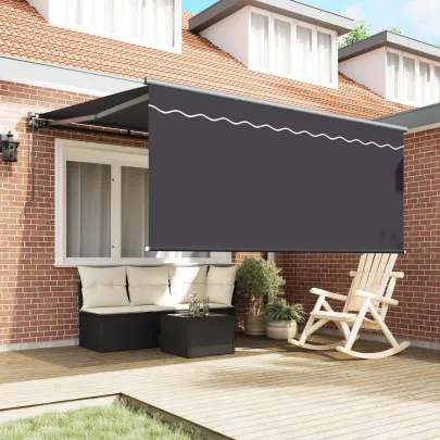 Cortină Retractabilă Manuală Antracit 350x250 cm - Umbră Perfectă