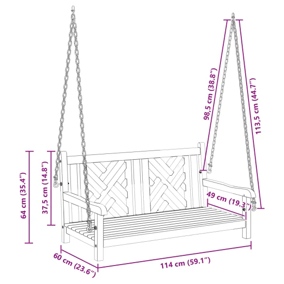 Bancă Swinging Lemn Tec | Livrare Gratuită | Comandă Acum