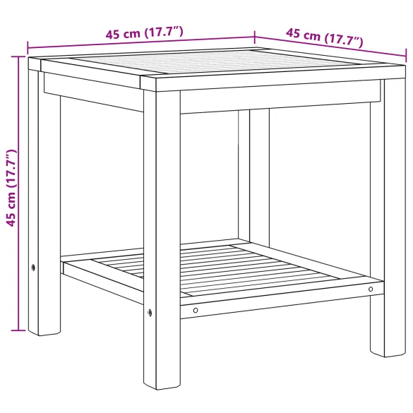 Masă Cafea Lemn Tec - 45x45x45 cm - Livrare Gratuită