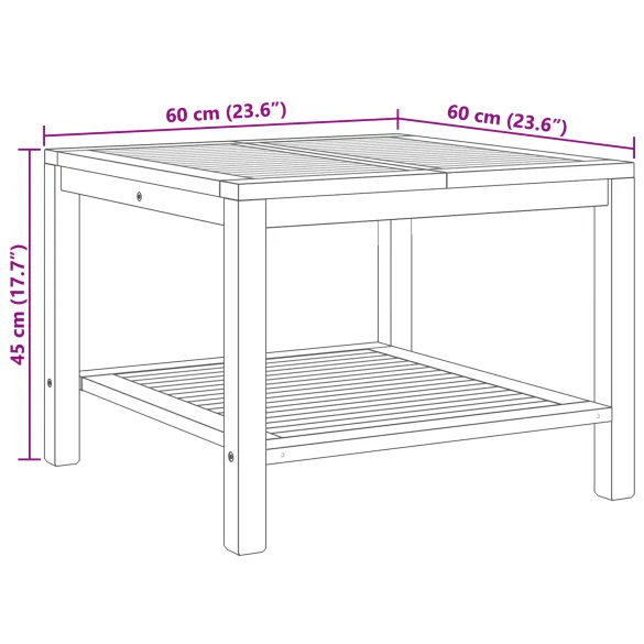 Masă de Cafea Lemn Tec 60x60 cm - Gratis Livrare