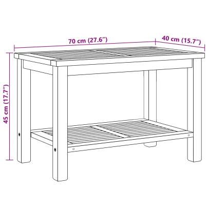 Masă de Cafea Lemn Tec | 70x40x45 cm | Livrare Gratuită