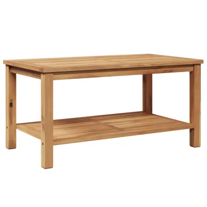 Masă de Cafea Lemn Masiv de Tec - 90x50x45 cm | Livrare Gratuită