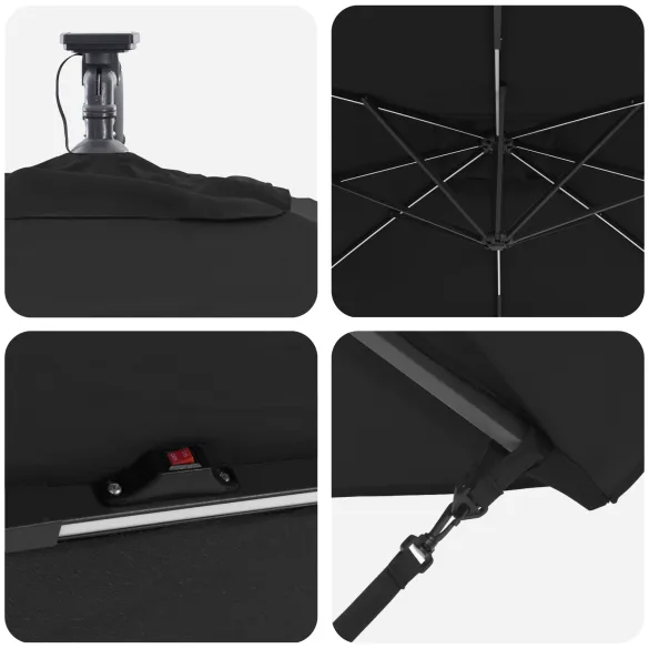 Parasol Banana Negru cu Brațe | Livrare Gratuită Parasol Banana Negru cu Brațe | Livrare Gratuită