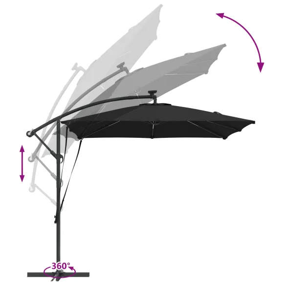 Parasol Banana Negru cu Brațe | Livrare Gratuită Parasol Banana Negru cu Brațe | Livrare Gratuită