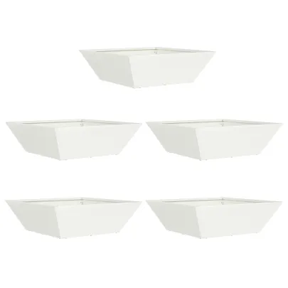 Set 5 Ghiveci Metalic Exterior - Alb | Livrare Gratuita