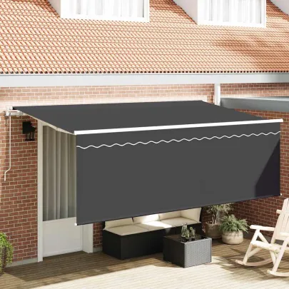 Cortină Retractabilă Antracit pentru Exterior - Livrare Gratuită