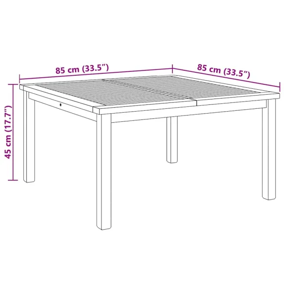 Masă Cafea Lemn Tec 85x85x45 cm - Livrare Gratuită