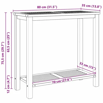 Masă Consolă Lemn Tec pentru Grădină și Terasă