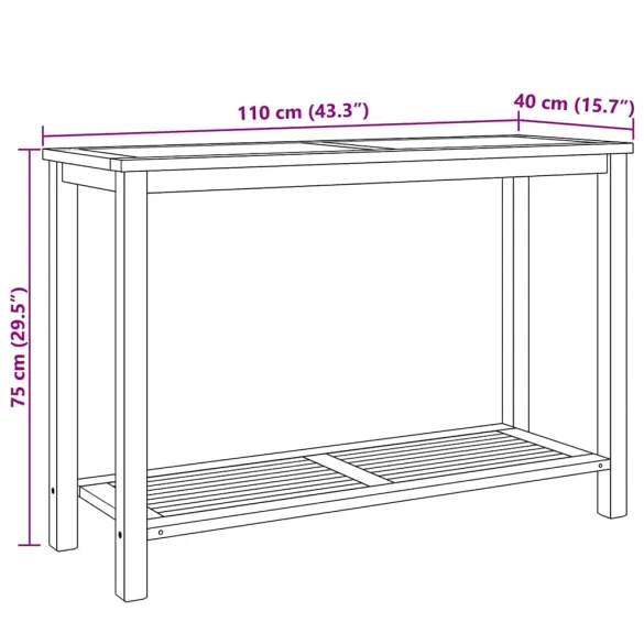 Masă Consolă Exterior Lemn Tec | Livrare Gratuită
