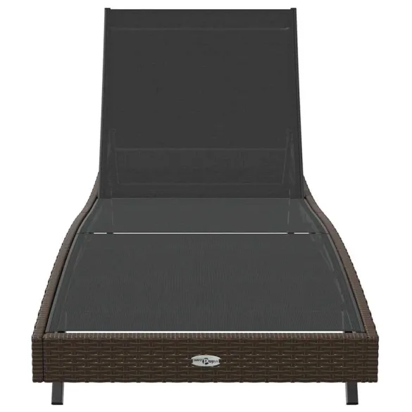 Șezlong Exterior Ajustabil cu Pernă - Rattan Poli Maro