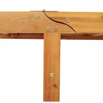 Șezlonguri Exterior - Set 2 buc - Lemn Acacia cu Roți