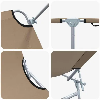 Șezlonguri Pliabile cu Baldachin - Set 2 Bucăți | Livrare Gratuită