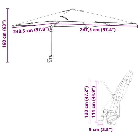 Umbrelă Patio Mare Pliabilă - Protecție UV | Livrare Gratuită