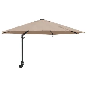 Parasol Montat pe Perete cu LED-uri 248 cm - Gri Taupe 2