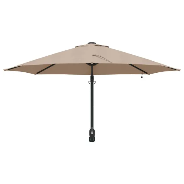 Parasol Montat pe Perete cu LED-uri 248 cm - Gri Taupe