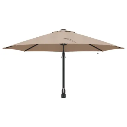 Parasol Montat pe Perete cu LED-uri 248 cm - Gri Taupe