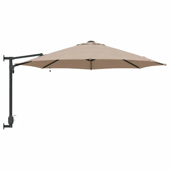 Parasol Montat pe Perete cu LED-uri 248 cm - Gri Taupe
