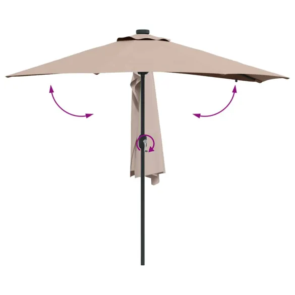Parasol Grădină cu LED Solar - Livrare Gratuită
