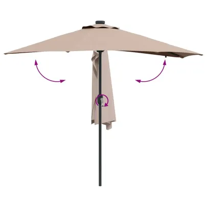Parasol Grădină cu LED Solar - Livrare Gratuită