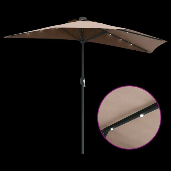Parasol Grădină cu LED Solar - Livrare Gratuită