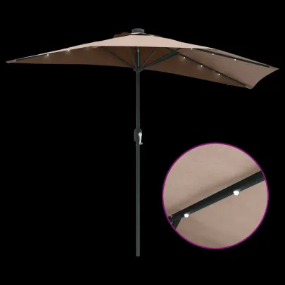 Parasol Grădină cu LED Solar - Livrare Gratuită