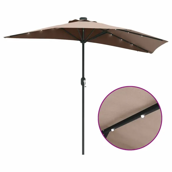 Parasol Grădină cu LED Solar - Livrare Gratuită