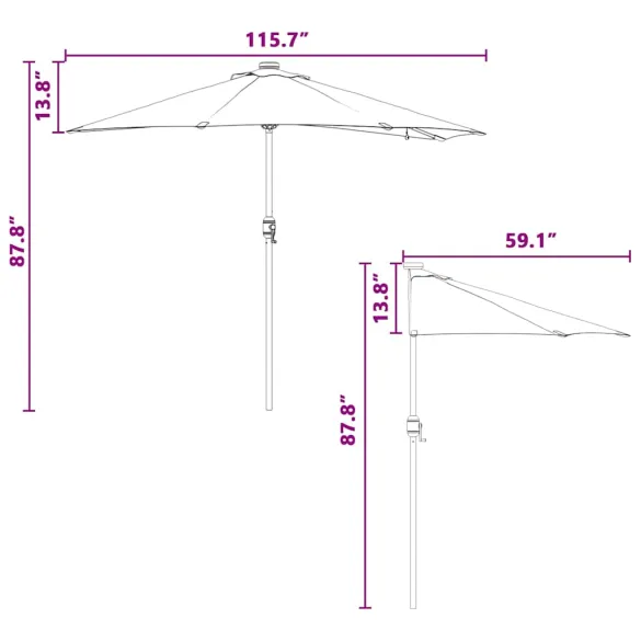 Parasol Grădină cu LED Solar - Livrare Gratuită