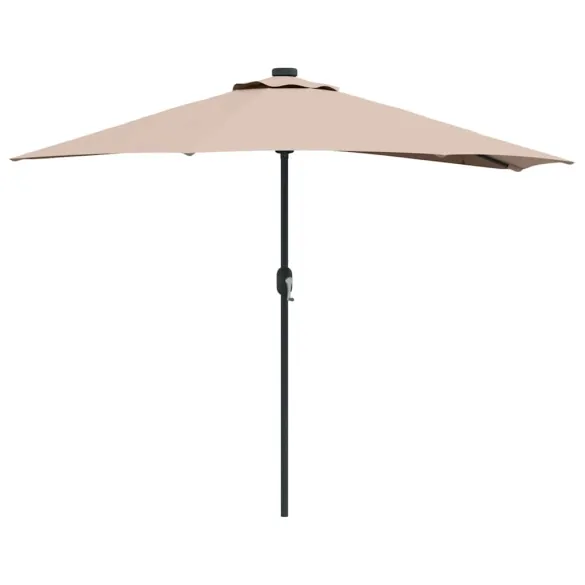 Parasol de Grădină Gri cu LED-uri Solare | Livrare Gratuită