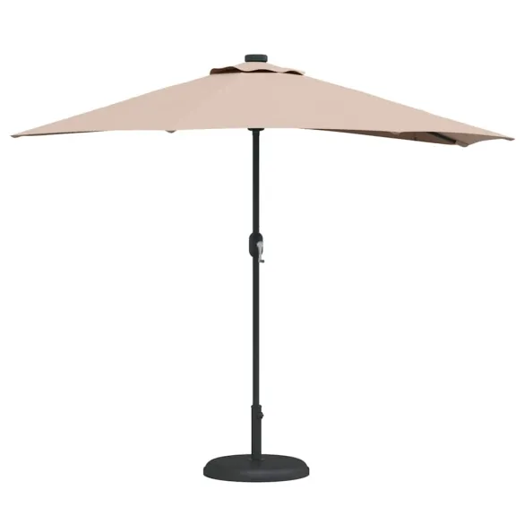 Parasol de Grădină Gri cu LED-uri Solare | Livrare Gratuită