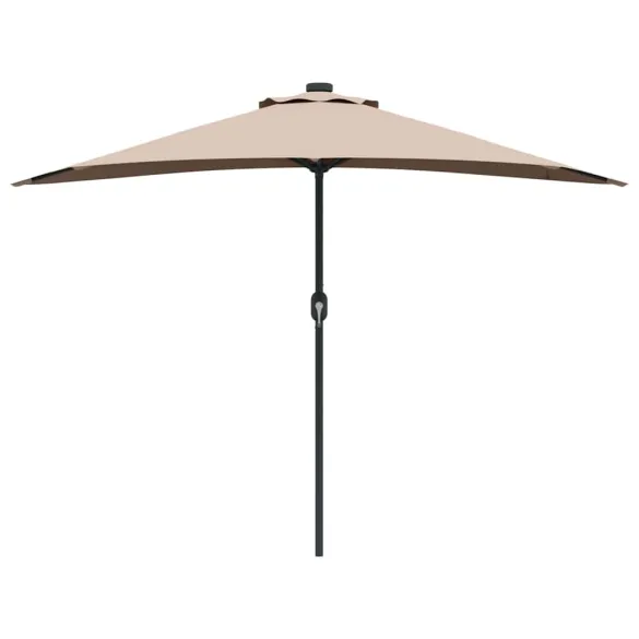 Parasol de Grădină Gri cu LED-uri Solare | Livrare Gratuită