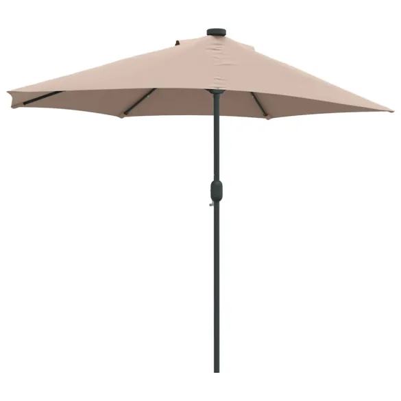 Parasol de Grădină Gri cu LED-uri Solare | Livrare Gratuită