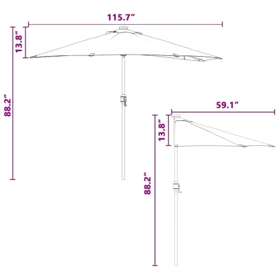 Parasol de Grădină Gri cu LED-uri Solare | Livrare Gratuită