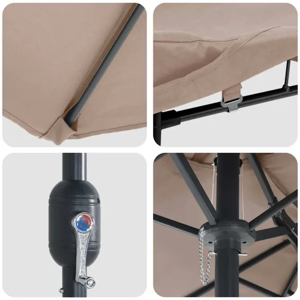 Parasol de Grădină Gri taupe 385x209x244 cm - Livrare Gratuită