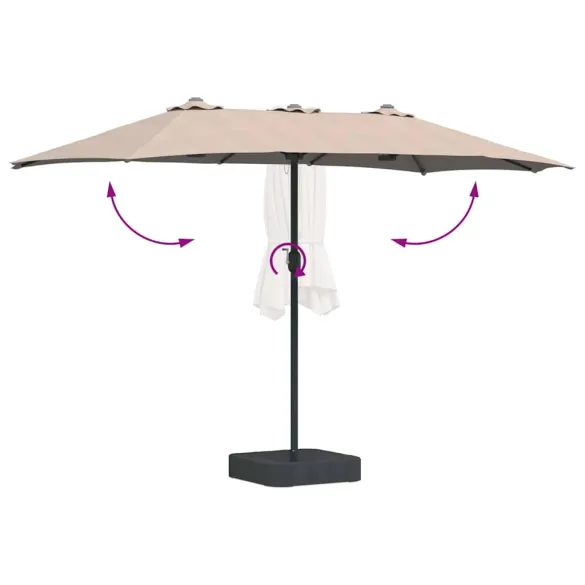 Parasol de Grădină Gri taupe 385x209x244 cm - Livrare Gratuită