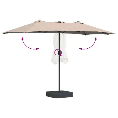 Parasol de Grădină Gri taupe 385x209x244 cm - Livrare Gratuită