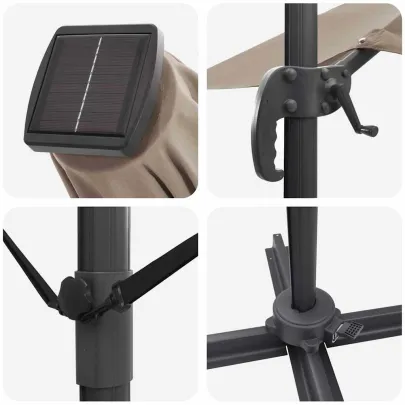 Umbrelă Cantilever Roma cu LED-uri pentru Exterior