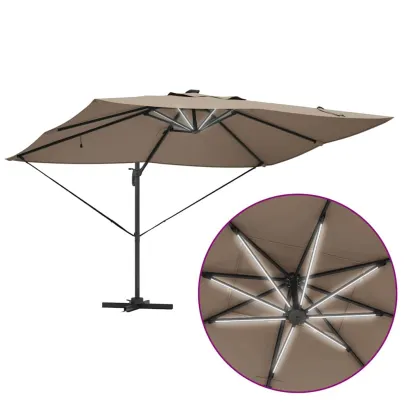 Umbrelă Cantilever Roma cu LED-uri pentru Exterior