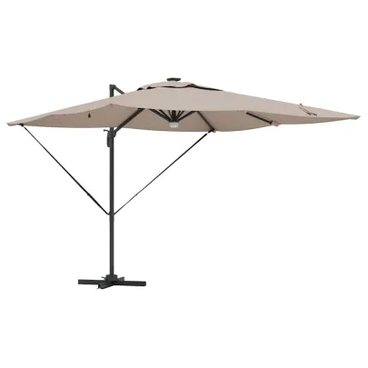 Umbrelă Grădină Cantilever cu LED-uri Aluminiu | Livrare Gratuită