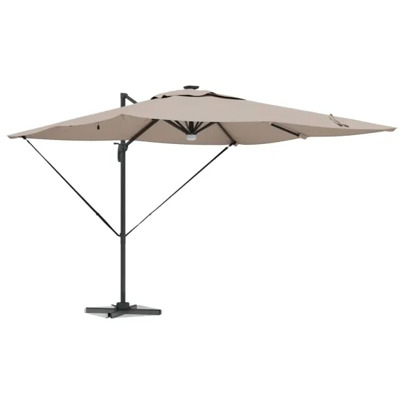 Umbrelă Grădină Cantilever cu LED-uri Aluminiu | Livrare Gratuită