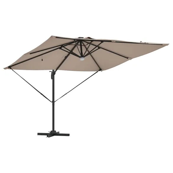 Umbrelă Grădină Cantilever cu LED-uri Aluminiu | Livrare Gratuită