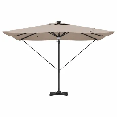 Umbrelă Grădină Cantilever cu LED-uri Aluminiu | Livrare Gratuită