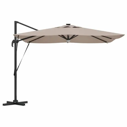 Umbrelă Grădină Cantilever cu LED-uri Aluminiu | Livrare Gratuită