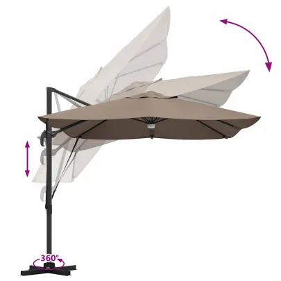 Umbrelă Suspendată Exterior - Protecție Soare Grădină