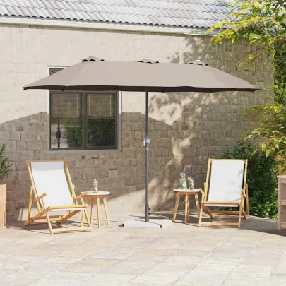 Parasol de Grădină Gri taupe 380x196x235 cm | Livrare Gratuită